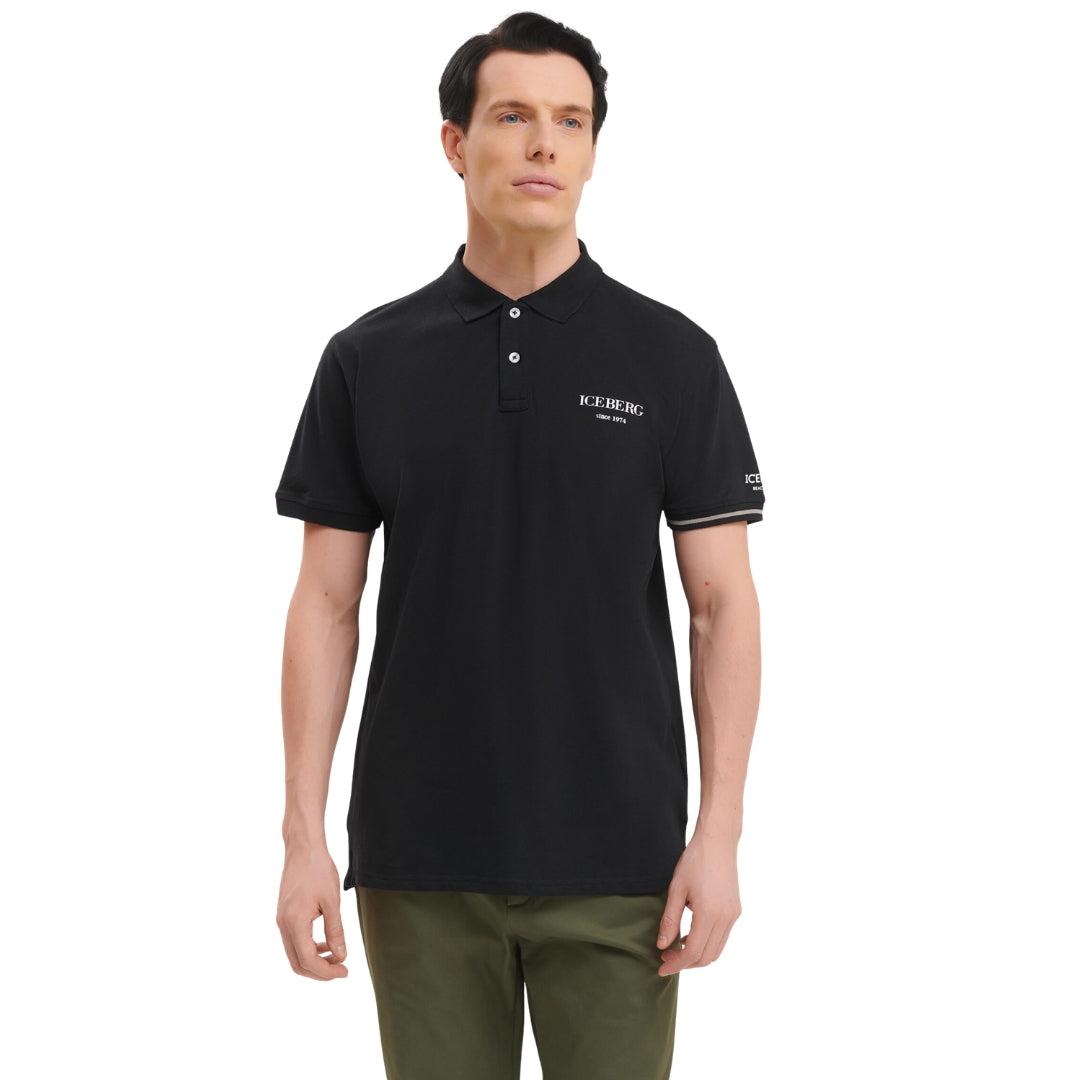 Classic Black - Lifestyle - Ice Iceberg Mens Cotton Blend Polo Shirt