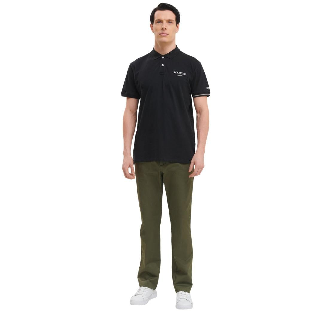 Classic Black - Pack Shot - Ice Iceberg Mens Cotton Blend Polo Shirt