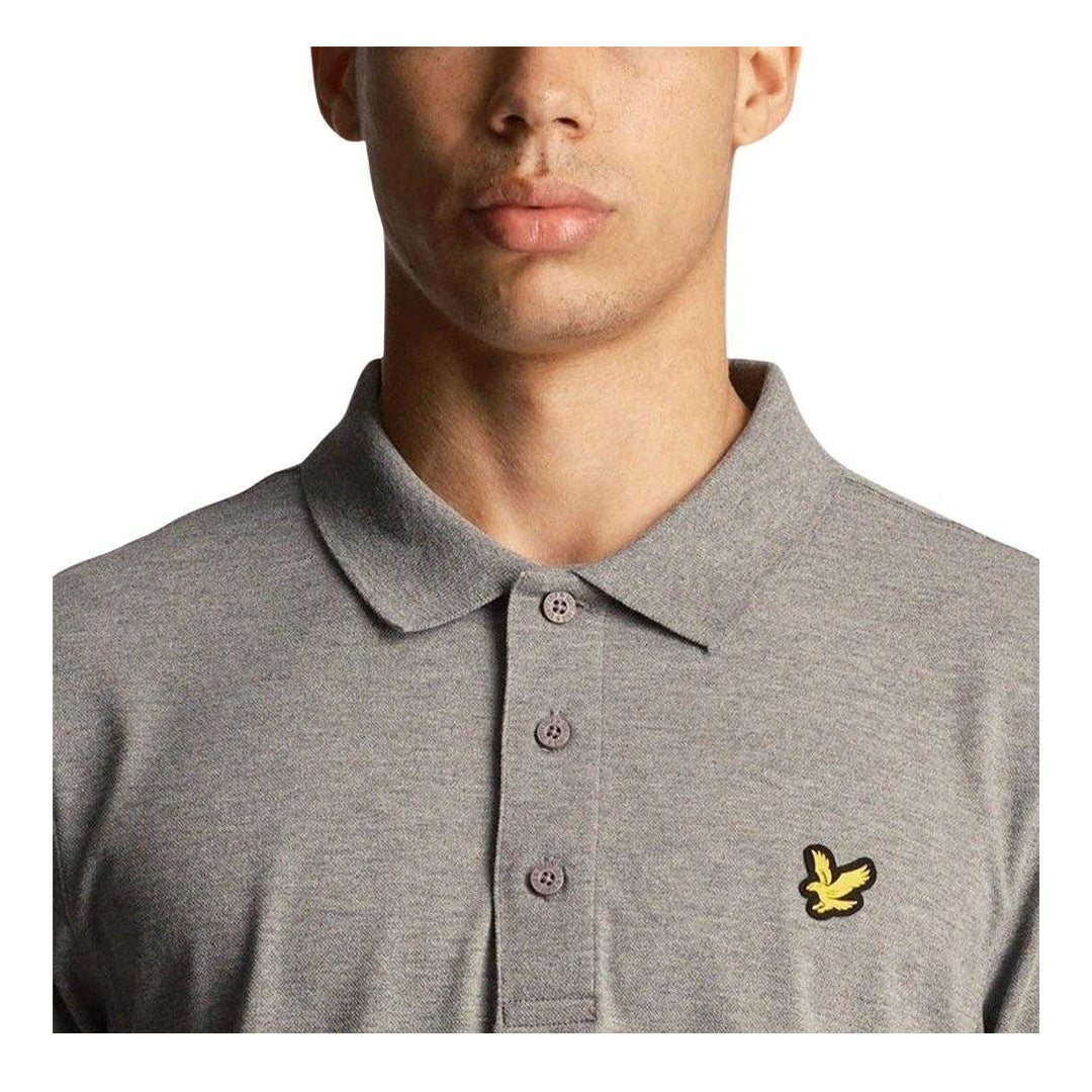 Grey - Side - Lyle & Scott Mens Regular Sports Polo Shirt