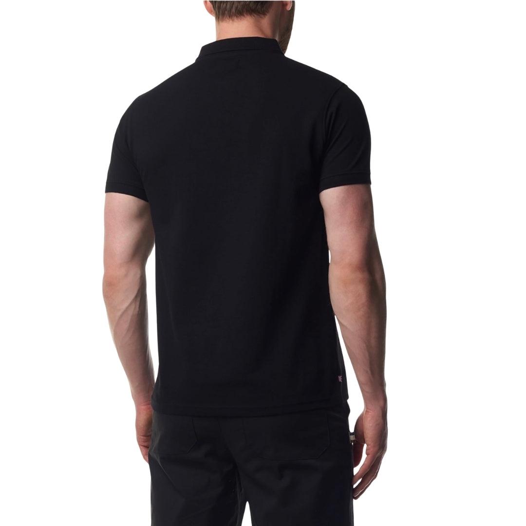 Black - Back - Aquascutum Mens Active Cotton Dri-FIT Polo Shirt