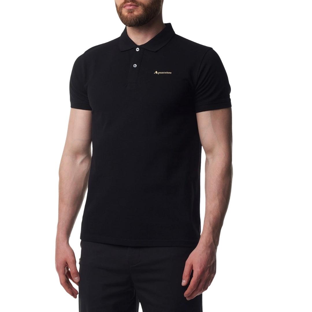Black - Lifestyle - Aquascutum Mens Active Cotton Dri-FIT Polo Shirt