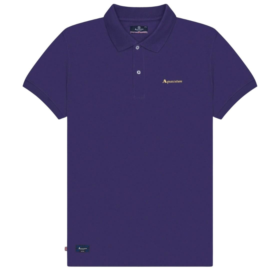 Striking Purple - Front - Aquascutum Mens Active Cotton Dri-FIT Polo Shirt
