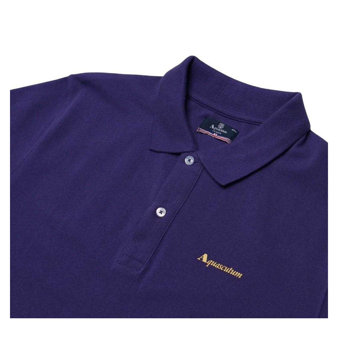 Striking Purple - Side - Aquascutum Mens Active Cotton Dri-FIT Polo Shirt