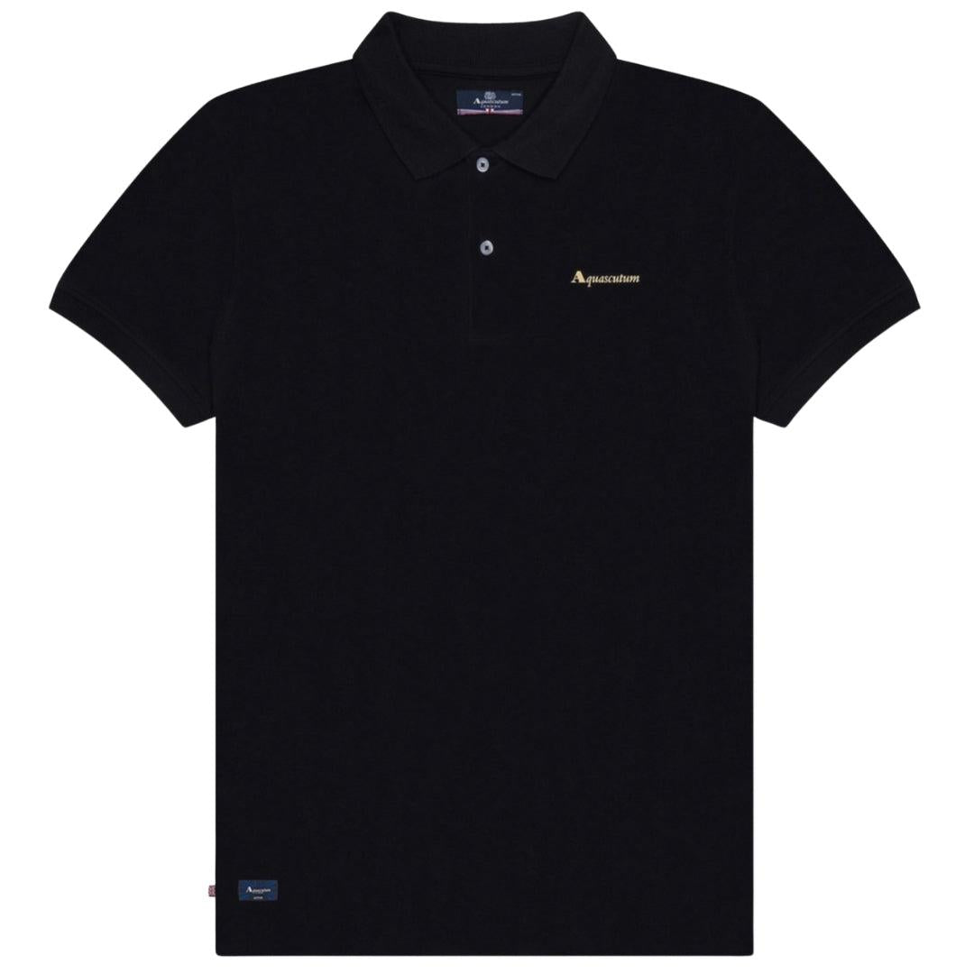 Black - Front - Aquascutum Mens Active Cotton Dri-FIT Polo Shirt