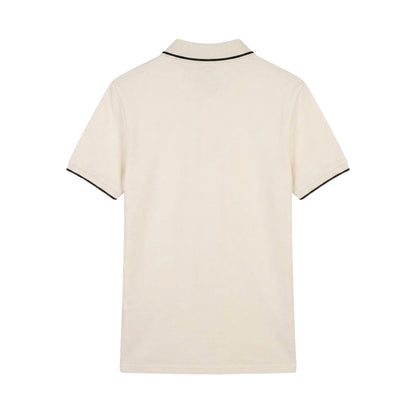 Chalk - Back - Lyle & Scott Mens Tipped Cotton Collared Polo Shirt