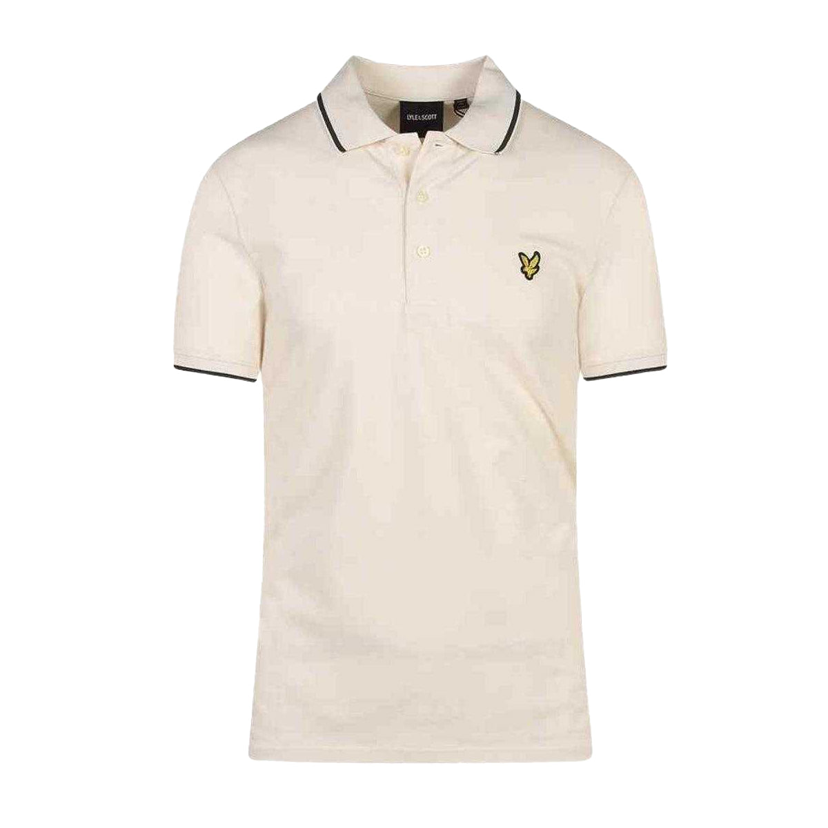 Chalk - Front - Lyle & Scott Mens Tipped Cotton Collared Polo Shirt