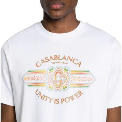 White - Side - Casablanca Unisex Adult Unity Is Power T-Shirt