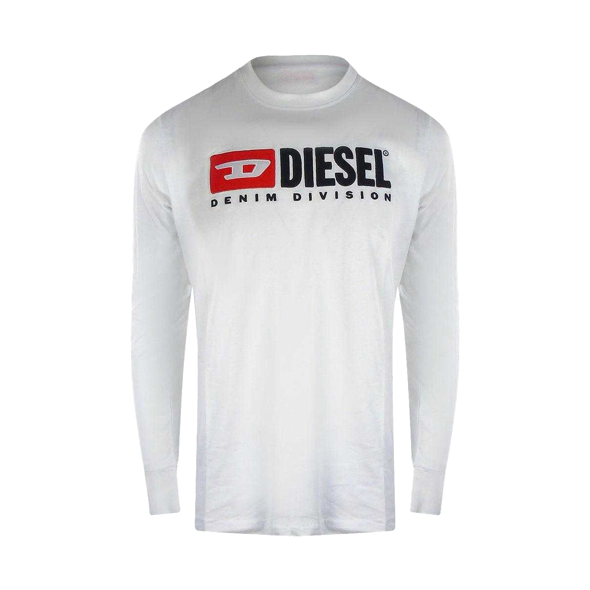 White - Front - Diesel Mens Division Cotton T-Shirt