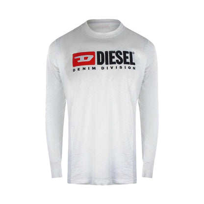 White - Front - Diesel Mens Division Cotton T-Shirt