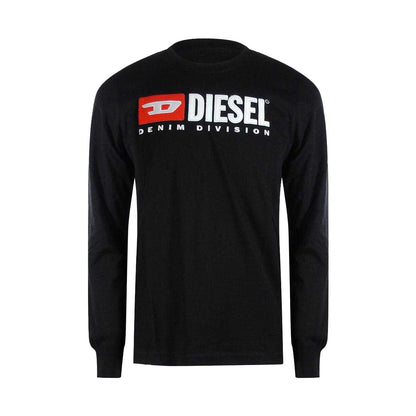 Black - Front - Diesel Mens Division Cotton T-Shirt