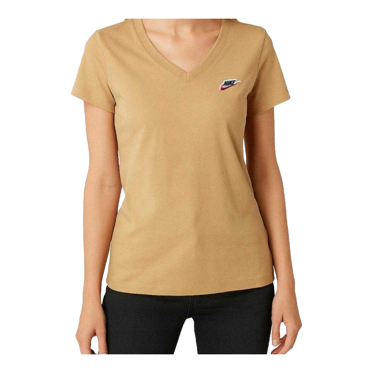 Soft Beige - Front - Nike Womens-Ladies Cotton T-Shirt