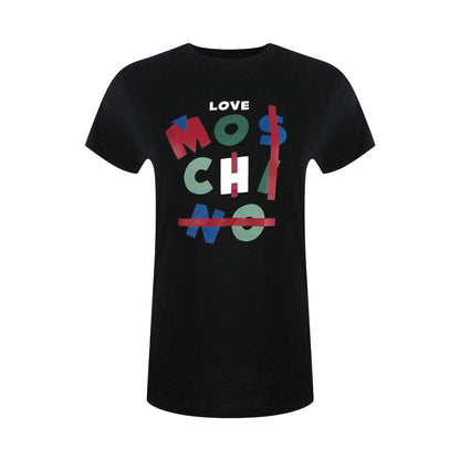 Black - Front - Love Moschino Womens-Ladies Cotton Logo Short-Sleeved T-Shirt