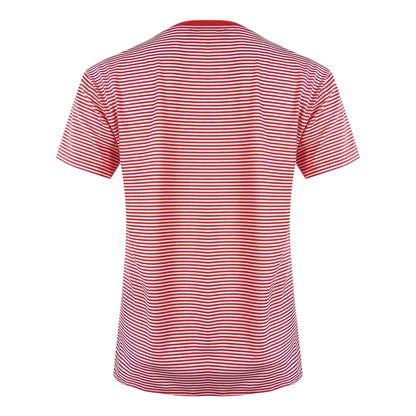 Red-White - Back - Love Moschino Womens-Ladies Love T-Shirt