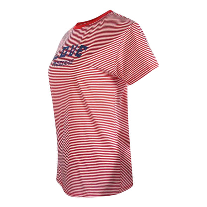 Red-White - Side - Love Moschino Womens-Ladies Love T-Shirt