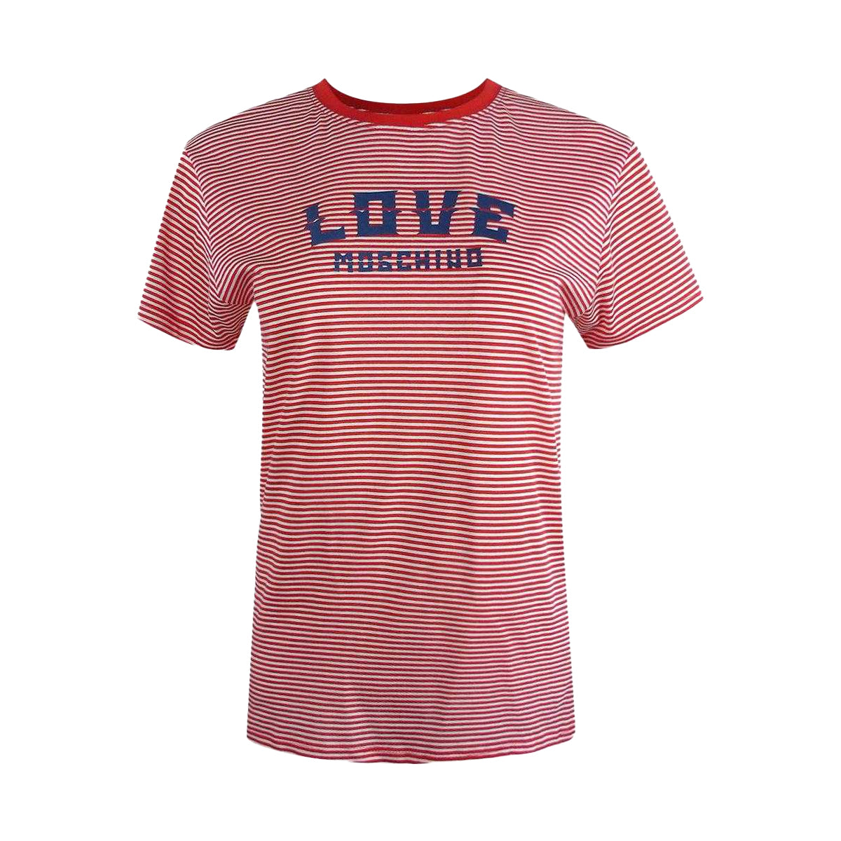 Red-White - Front - Love Moschino Womens-Ladies Love T-Shirt
