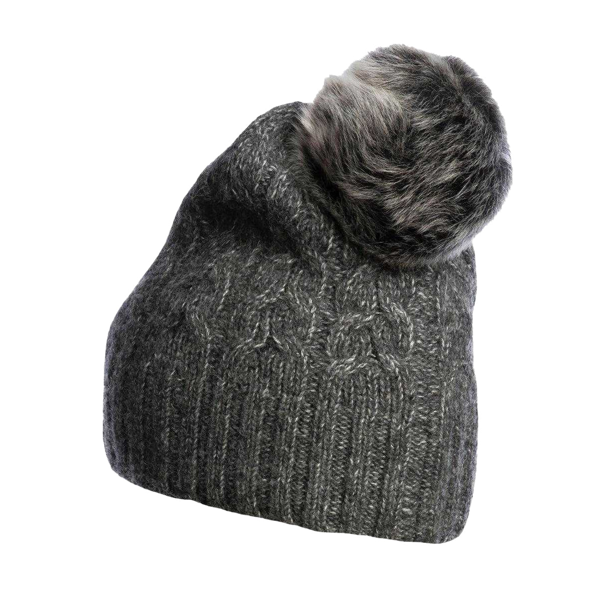 Black - Back - Parajumpers Kylie Cable Knit Wool Blend Casual Beanie