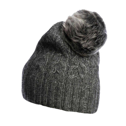 Black - Back - Parajumpers Kylie Cable Knit Wool Blend Casual Beanie