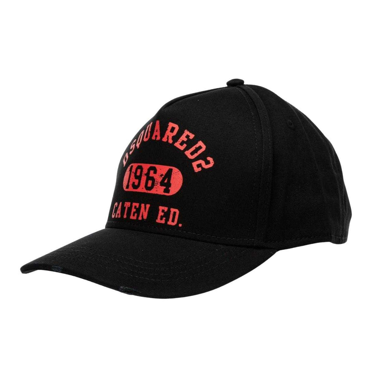 Black - Front - DSquared2 Unisex Adult 1964 Logo Cotton Baseball Cap