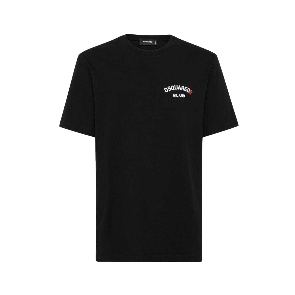 Black - Front - DSquared2 Unisex Adult Rubberised Logo Cotton Regular T-Shirt