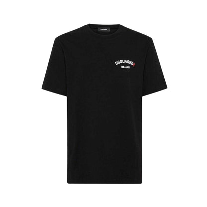 Black - Front - DSquared2 Unisex Adult Rubberised Logo Cotton Regular T-Shirt
