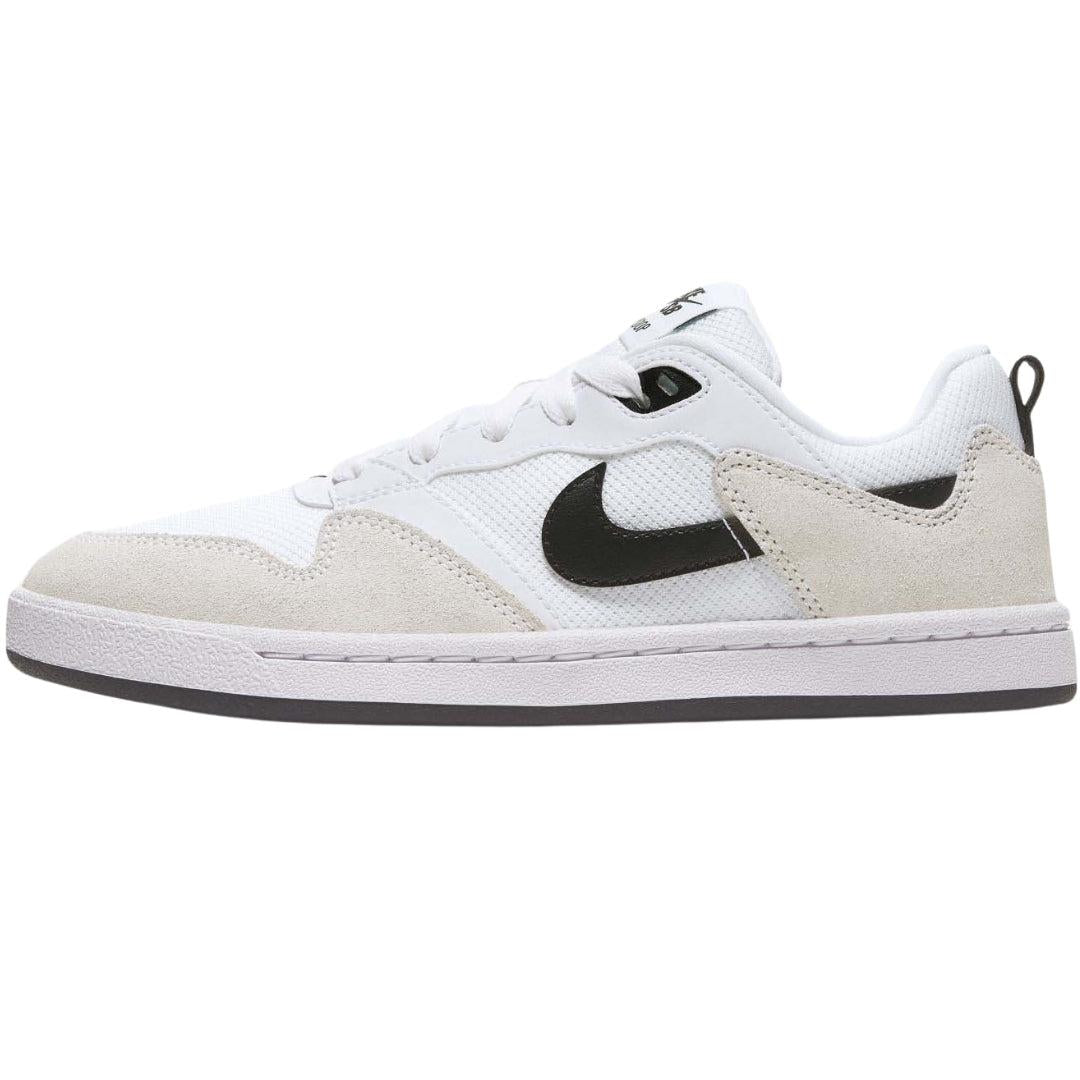 White - Front - Nike Mens SB Alleyoop Swoosh Mesh Lace Up Trainers
