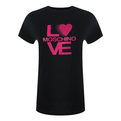 Black - Front - Love Moschino Womens-Ladies Logo T-Shirt