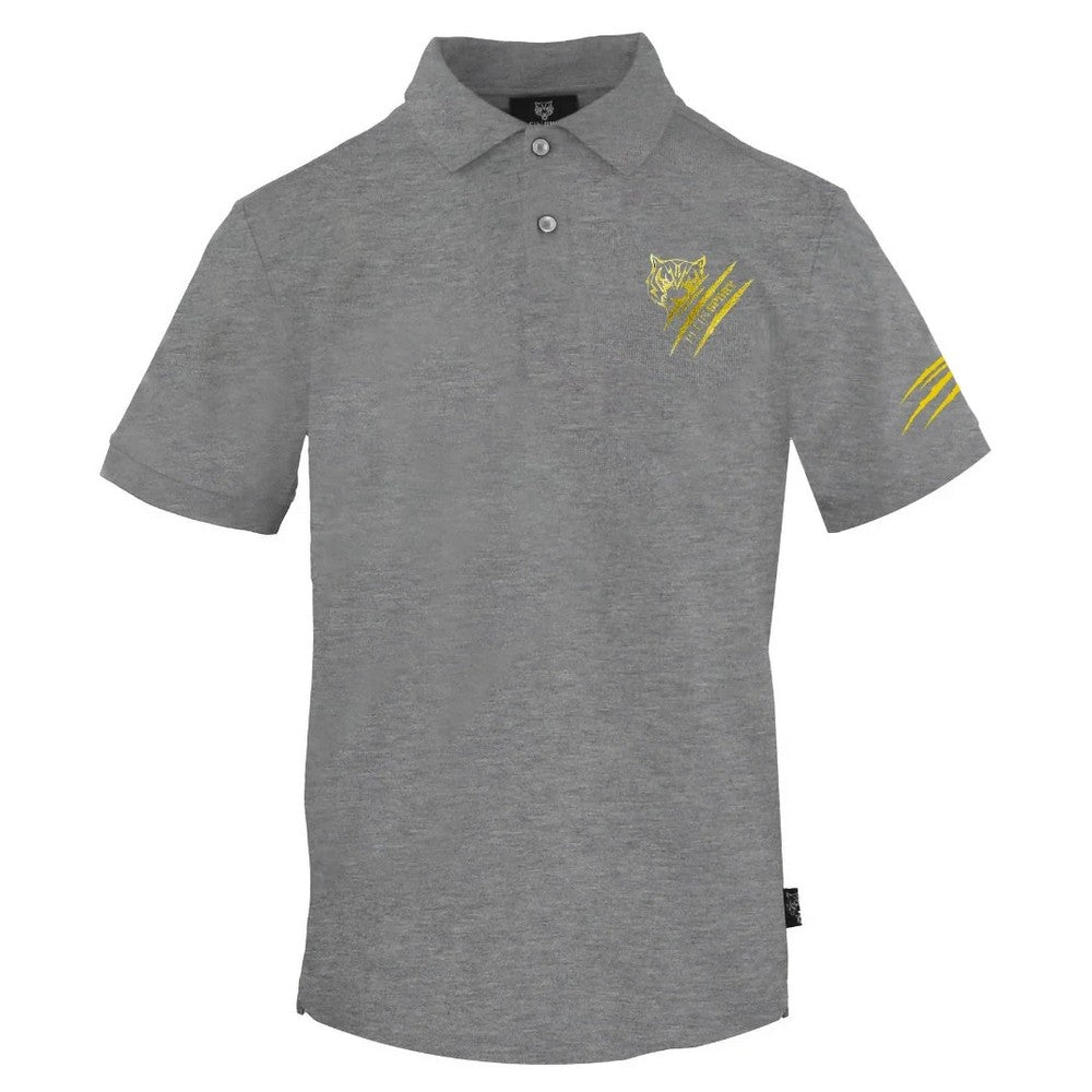 Grey - Front - Philipp Plein Unisex Adult Tiger Polo Shirt