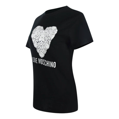 Black - Side - Love Moschino Womens-Ladies Heart T-Shirt