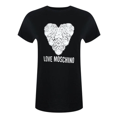 Black - Front - Love Moschino Womens-Ladies Heart T-Shirt