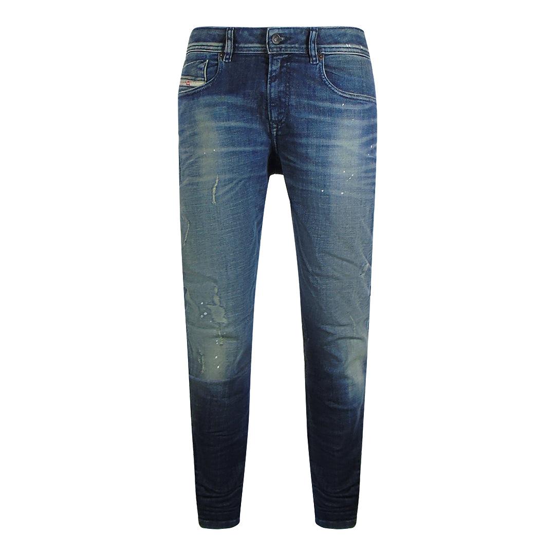 Blue - Front - Diesel Mens 1979 Sleeker-R Denim Jeans