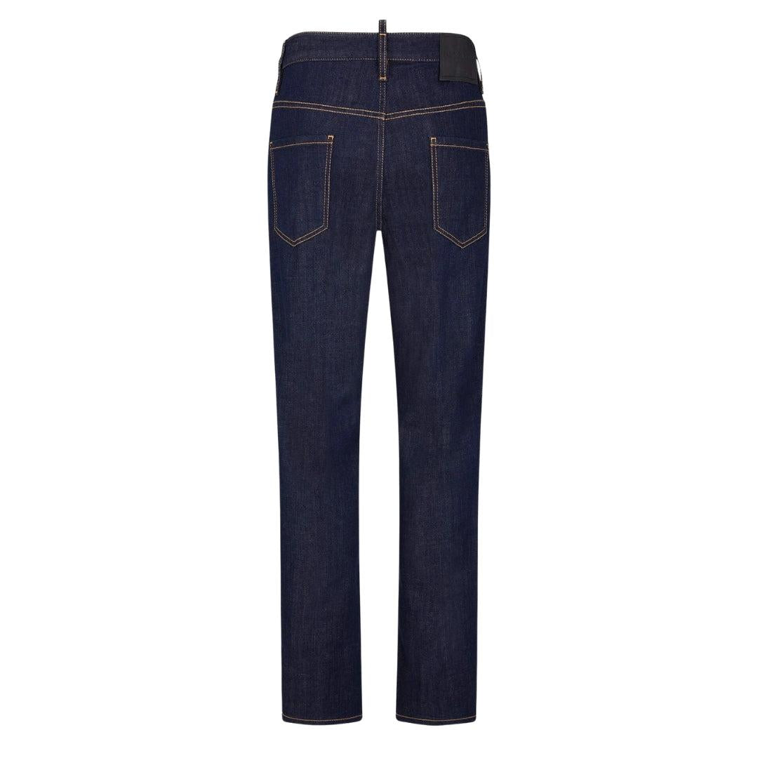 Navy Blue - Back - DSquared2 Mens Rinse Jeans