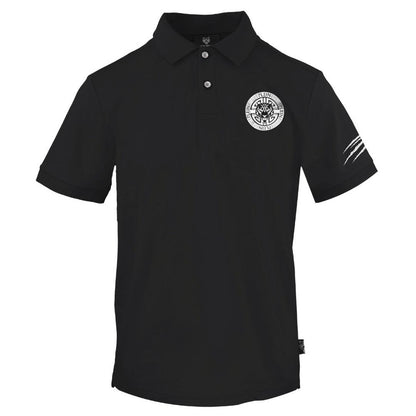 Black - Front - Plein Sport Unisex Adult Circle Emblem Polo Shirt