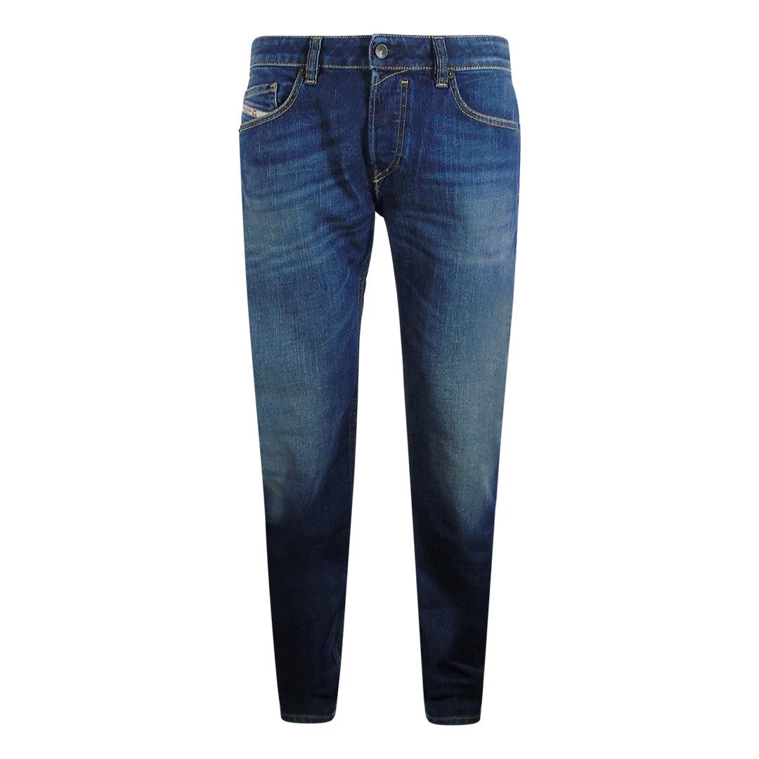 Dark Blue - Front - Diesel Mens Safado-X Slim Jeans