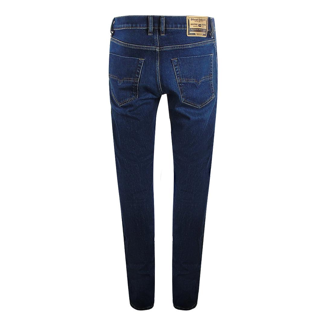 Dark Blue - Back - Diesel Mens Tepphar-X Cotton Denim Slim Jeans