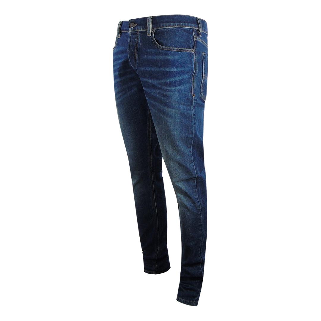Dark Blue - Side - Diesel Mens Tepphar-X Cotton Denim Slim Jeans