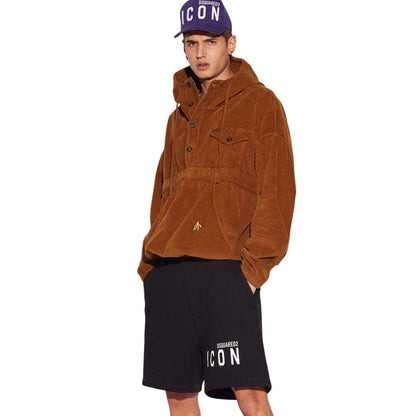 Black - Side - DSquared2 Mens Icon Logo Shorts
