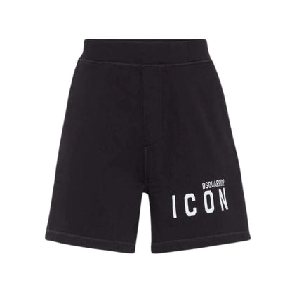 Black - Front - DSquared2 Mens Icon Logo Shorts