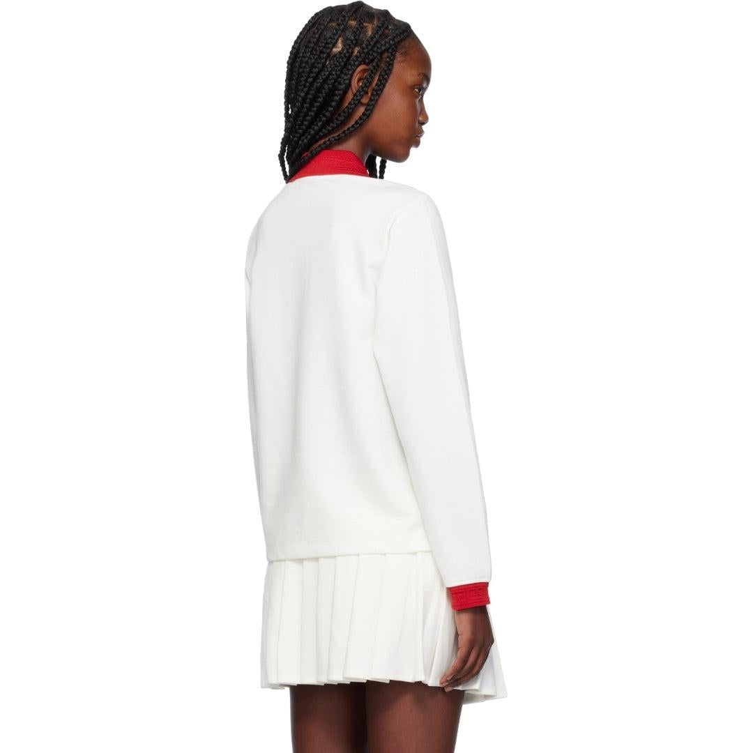 White - Back - Casablanca Mens Jersey Long-Sleeved Polo Shirt