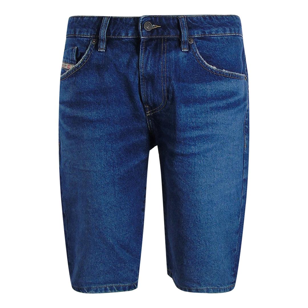 Blue Denim - Front - Diesel Mens Slim Shorts