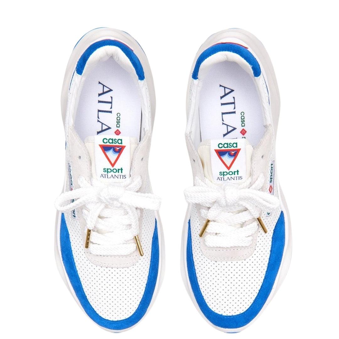White-Blue - Side - Casablanca Mens Atlantis Casual Trainers