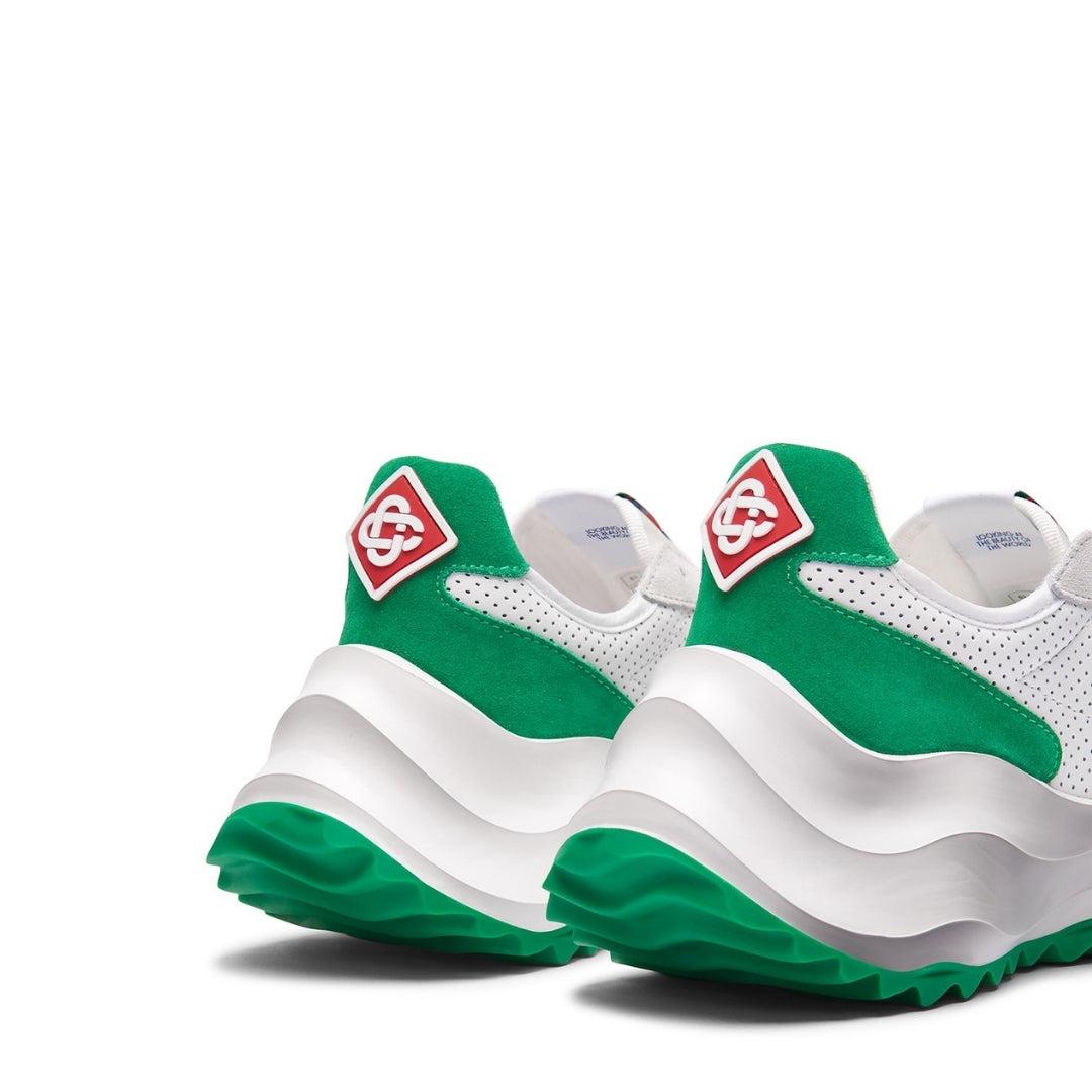 White-Green - Back - Casablanca Mens Atlantis Casual Trainers