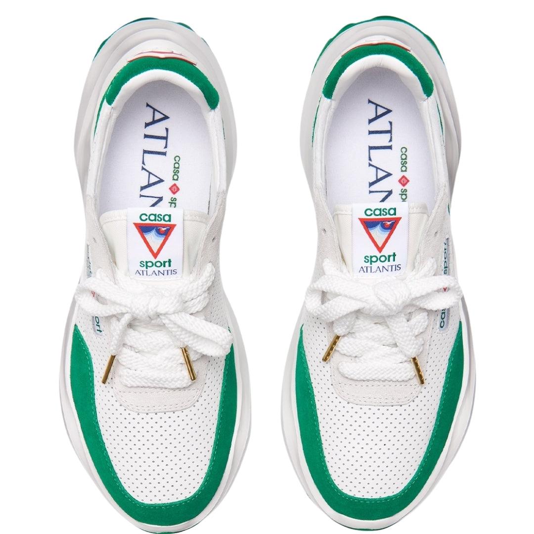 White-Green - Side - Casablanca Mens Atlantis Casual Trainers