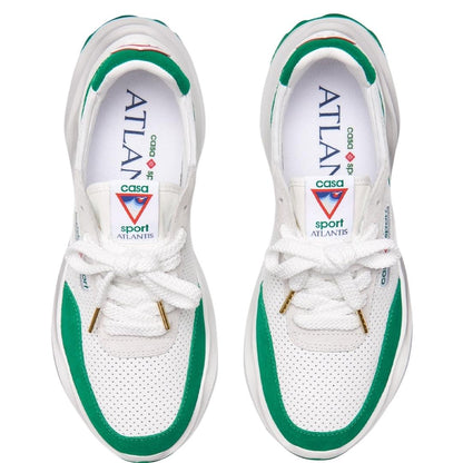 White-Green - Side - Casablanca Mens Atlantis Casual Trainers
