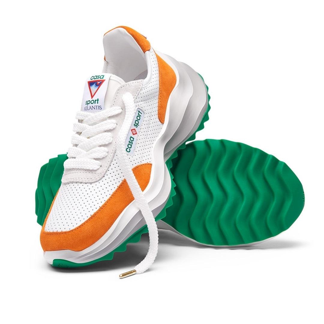 Orange-White - Pack Shot - Casablanca Mens Atlantis Casual Trainers