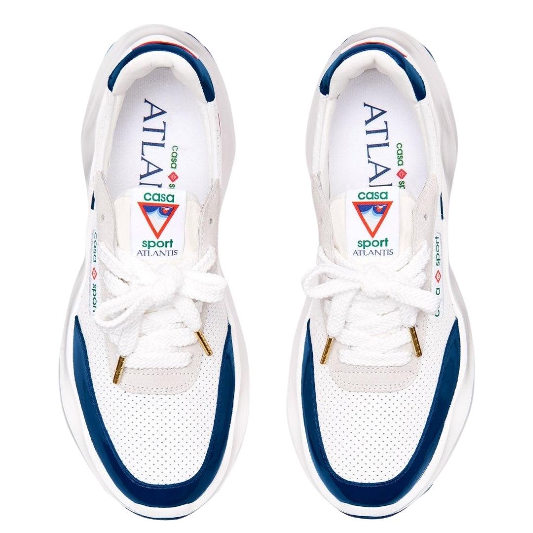 White-Navy - Side - Casablanca Mens Atlantis Casual Trainers