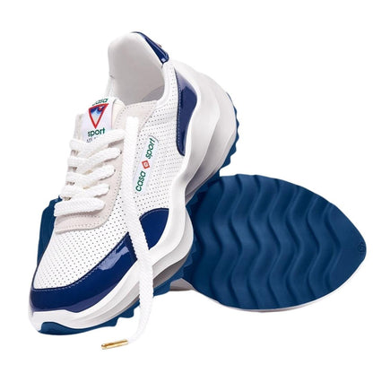 White-Navy - Pack Shot - Casablanca Mens Atlantis Casual Trainers