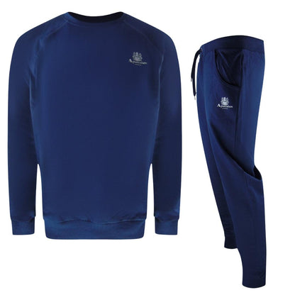 Navy Blue - Front - Aquascutum Mens Crest Tracksuit