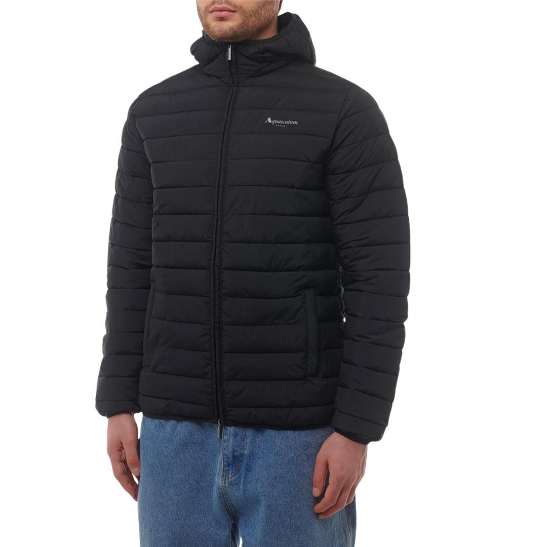 Black - Side - Aquascutum Mens Hooded Active Jacket