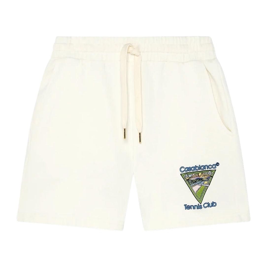 Off White - Front - Casablanca Mens Tennis Club Icon Embroidered Tennis Shorts