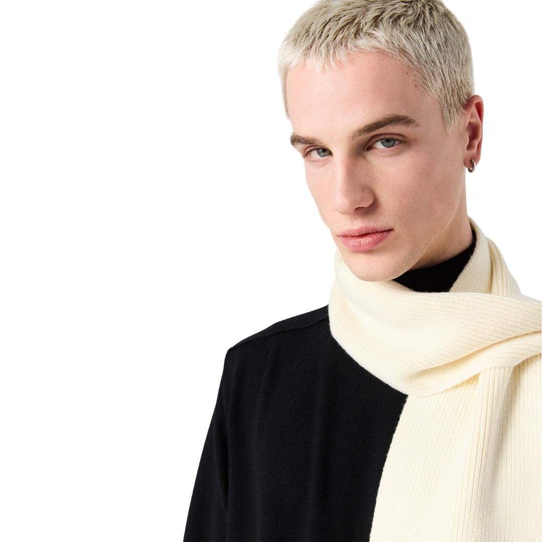 Natural - Back - Parajumpers Plain Merino Wool Scarf